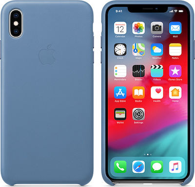 Apple Leather Back Cover Light Blue (iPhone XS Max)