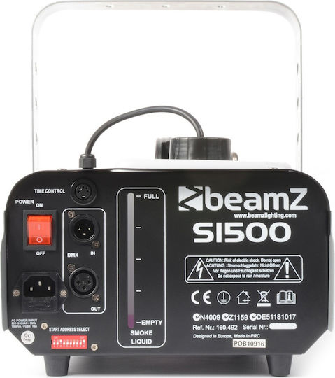 BeamZPro S1500 Nebelmaschine 1500W mit Verkabelt Fernbedienung und Möglichkeit zur Verbindung mit einer Lichtkonsole
