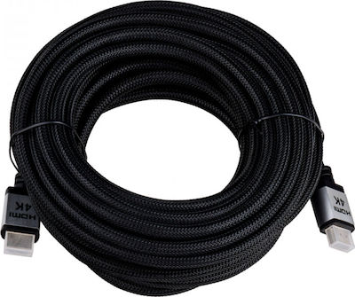 Akyga HDMI 2.0 Braided Cable HDMI male - HDMI male 10m Μαύρο