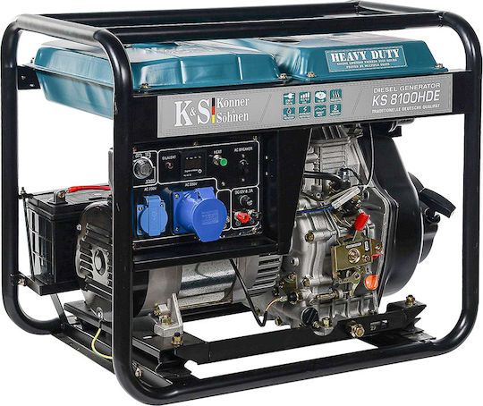 Könner & Söhnen 8100HDE Three-phase Generator Petroleum Four-stroke with Handle and Maximum Power 8kVA