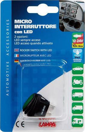 Lampa Rocker Ein/Aus-Schalter Auto LED 12V-24V Universal Grün