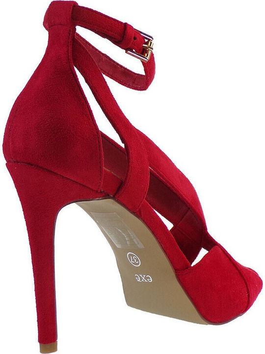 Silvia 518 Suede Sandalen Rot