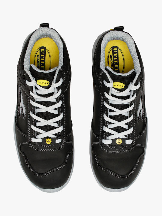 Utility Diadora Run II High Αδιάβροχο Μποτάκι Ασφαλείας Μαύρο S3 με Πιστοποίηση P, ESD , HI, HRO,SRC