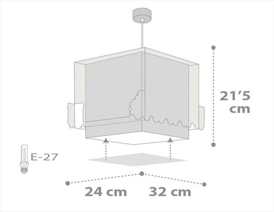 Ango Kids Plastic Single Ceiling Light E27 The Night Train White 23W