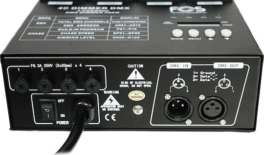 Fos Technologies FOS 4ch DMX Dimmer für Lichtkonsole mit 4 Steuerkanälen / 1 XLR-Eingang