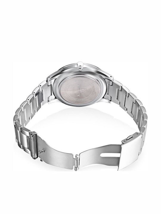 Curren Men's Watch 44mm Chronograph Battery with Metal Bracelet Silver / Blue
