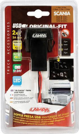 Lampa Original-Fit - In Dash Twin USB Scania