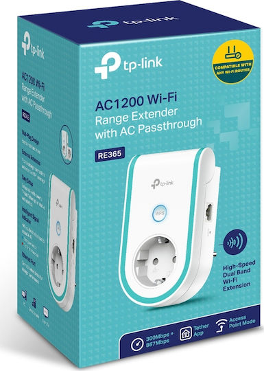 TP-LINK RE365 v1 WiFi Extender Dual Band (2.4 & 5GHz) 1200Mbps