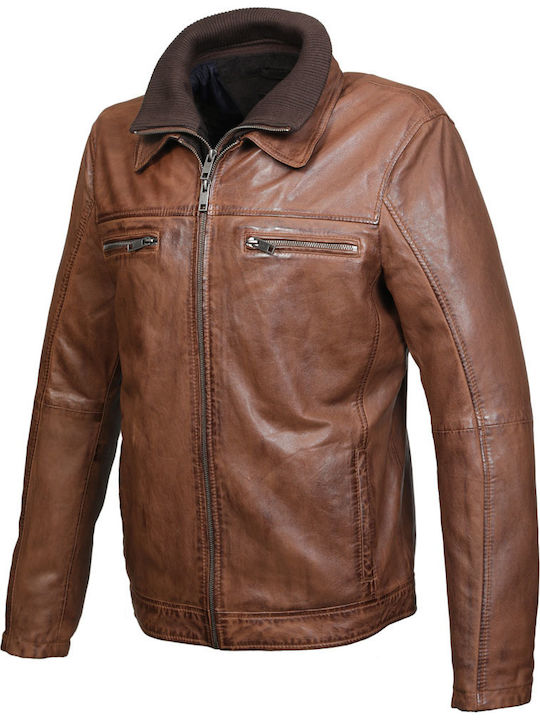 Leather jacket ARMA NELSON Brown