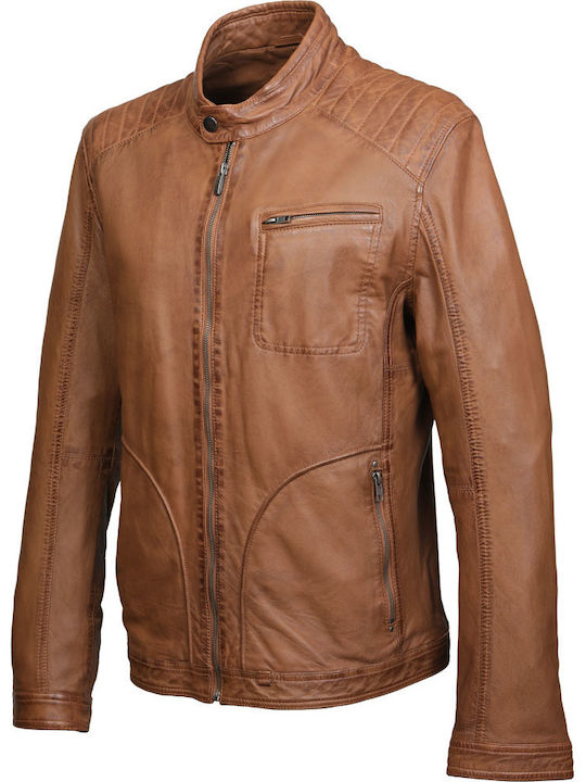 Leather jacket DEVERGO 041G176008 Camel