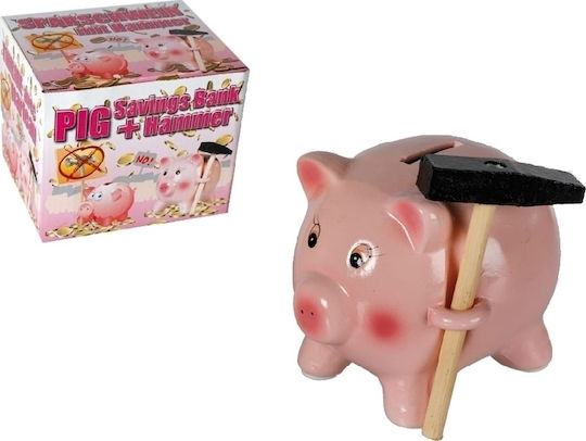 Money Box Ceramic Pink 14x8cm
