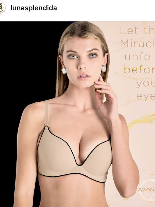 Miracle One Push Up Bra Underwire Beige/Black