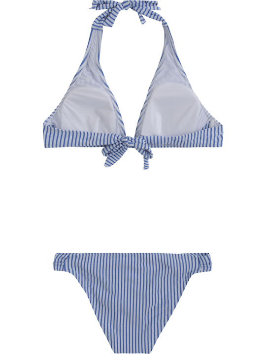 Doris Set Bikini Τριγωνάκι με Αφαιρούμενη Ενίσχυση Ριγέ Γαλάζιο