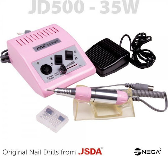JSDA JD500 Τροχός Νυχιών Ρεύματος 35W Ροζ 30000 Στροφών με Πεντάλ