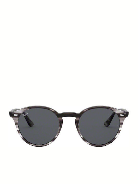 Ray Ban Highstreet Unisex Sunglasses with Grey Tartaruga Horn-Rimmed Frame and Black Mirror Lens RB2180 6430/87