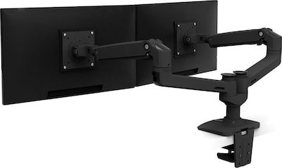 Ergotron LX Stand Desk Mounted for 2 Monitors up to 27" with Arm