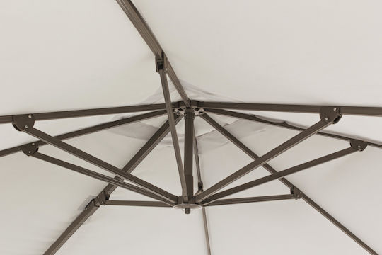 Umbrelă Suspendată Rotundă Din Aluminiu Dallas Ecru Φ3m