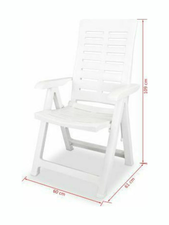 Outdoor Dining Set 3 Pieces White with Umbrella Holder