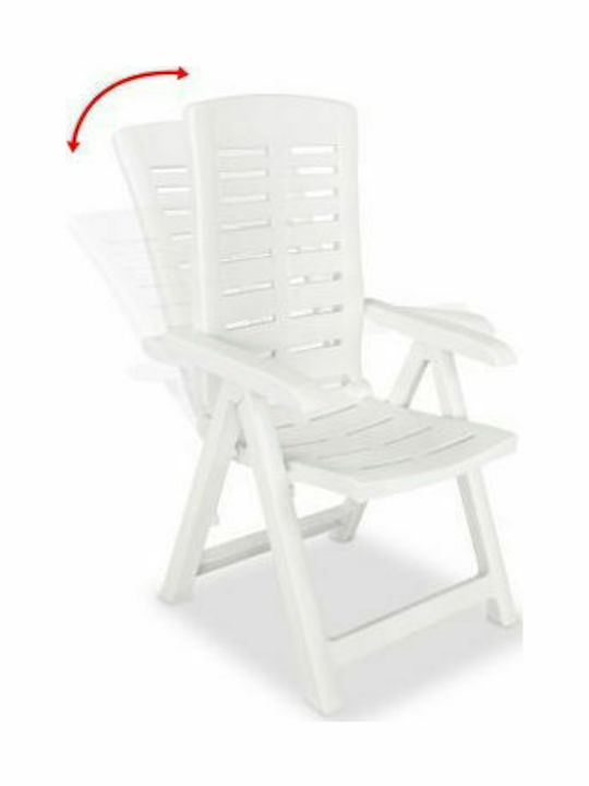 Outdoor Dining Set 3 Pieces White with Umbrella Holder