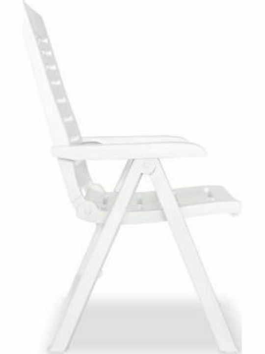 Outdoor Dining Set 3 Pieces White with Umbrella Holder