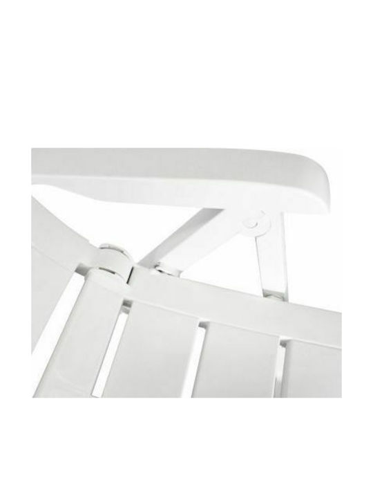 Outdoor Dining Set 3 Pieces White with Umbrella Holder