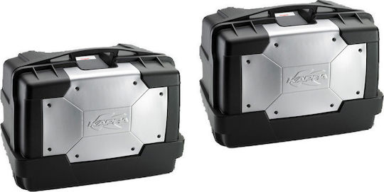 Kappa Moto Garda Pack 2 Monokey Σετ Πλαϊνές Βαλίτσες Μοτοσυκλέτας 46lt σε Ασημί Χρώμα