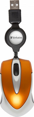 Verbatim Go Mini Wired Mini Mouse Orange