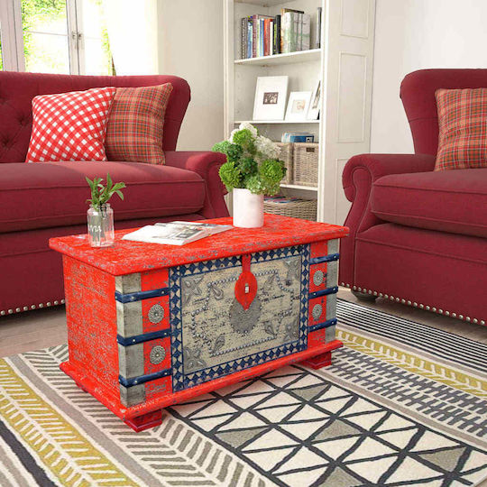 vidaXL Wooden Decorative Trunk Red 80x40x45cm
