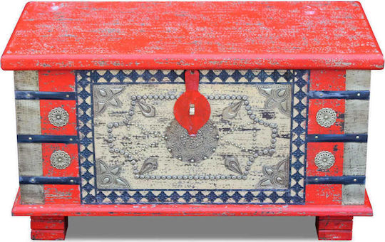 vidaXL Wooden Decorative Trunk Red 80x40x45cm
