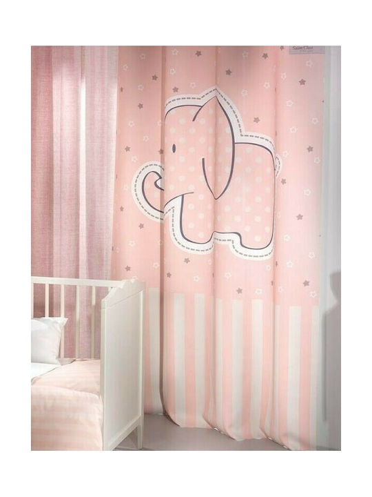 Saint Clair Kids Grommet Top Curtain Africa Pink 1752030115047 160x250cm