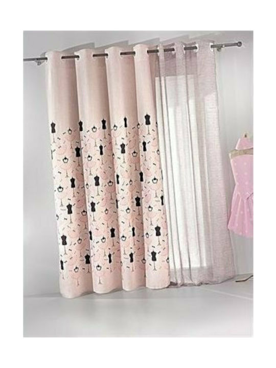 Saint Clair Kinder Vorhang Charm mit Haken Rosa 1752030216004 150x250cm