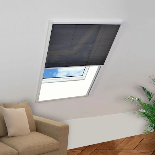 vidaXL Σίτα Παραθύρου Πλισέ από Fiberglass Λευκή με Πλαίσιο 80x60cm
