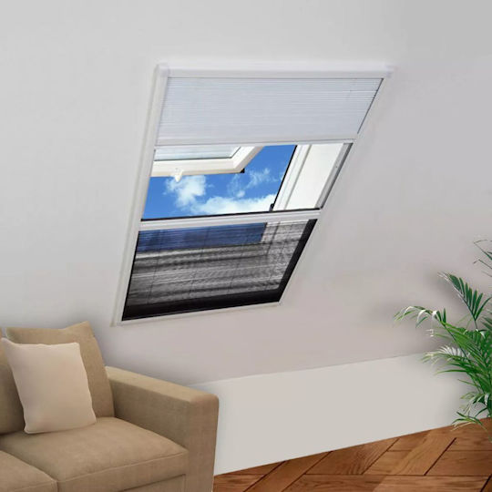 vidaXL Σίτα Παραθύρου Πλισέ από Fiberglass Λευκή με Πλαίσιο 100x80cm