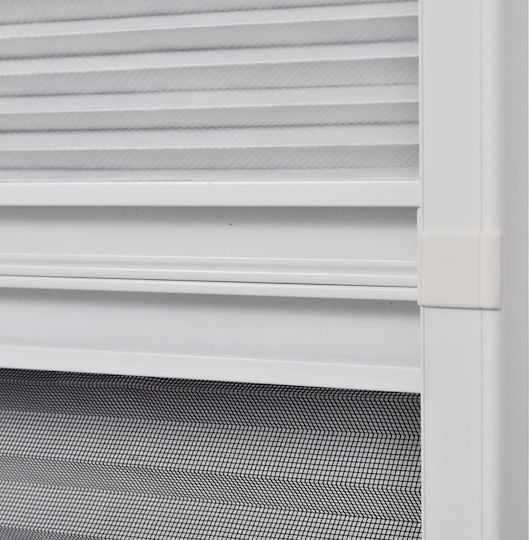 vidaXL Σίτα Παραθύρου Πλισέ από Fiberglass Λευκή με Πλαίσιο 80x160cm