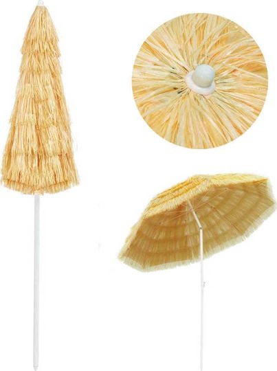 vidaXL Hawaii Folding Beach Umbrella Diameter 2.4m with UV Protection Beige