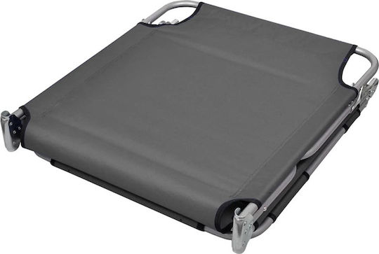 vidaXL Strandliegen Gray Faltbar mit Kissen 189x58x27cm. 1Stück