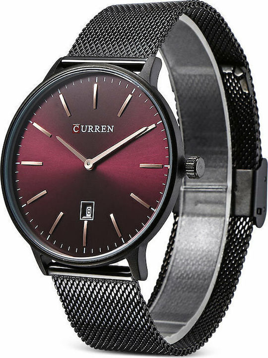 Curren Men's Watch 41mm Battery with Metal Bracelet Bordo