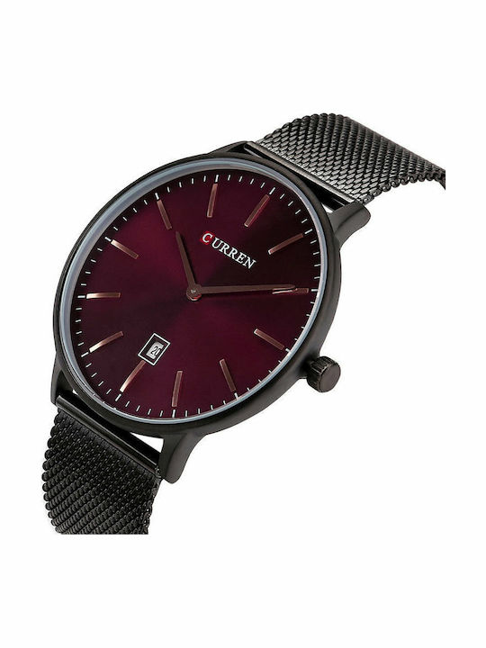 Curren Men's Watch 41mm Battery with Metal Bracelet Bordo