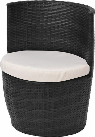 Garten- und Outdoor-Möbelsets für kleine Außenbereiche 3 Stück Schwarz mit Kissen