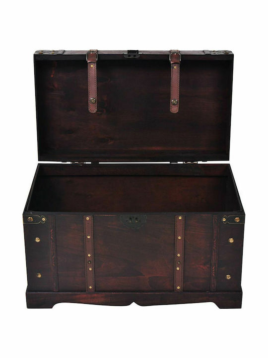 vidaXL Wooden Decorative Trunk Brown 66x38x40cm