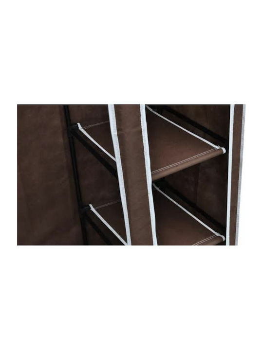 vidaXL Stoffschrank mit Reißverschluss und Regalen in Braun Farbe 110x45x175cm