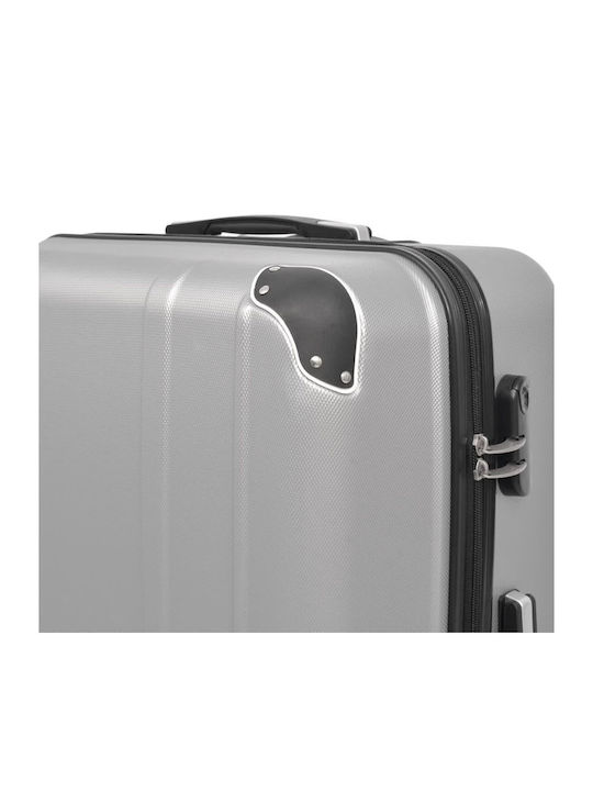 vidaXL Travel Suitcases Hard Silver Max Height 76cm with 4 Wheels Set of 4