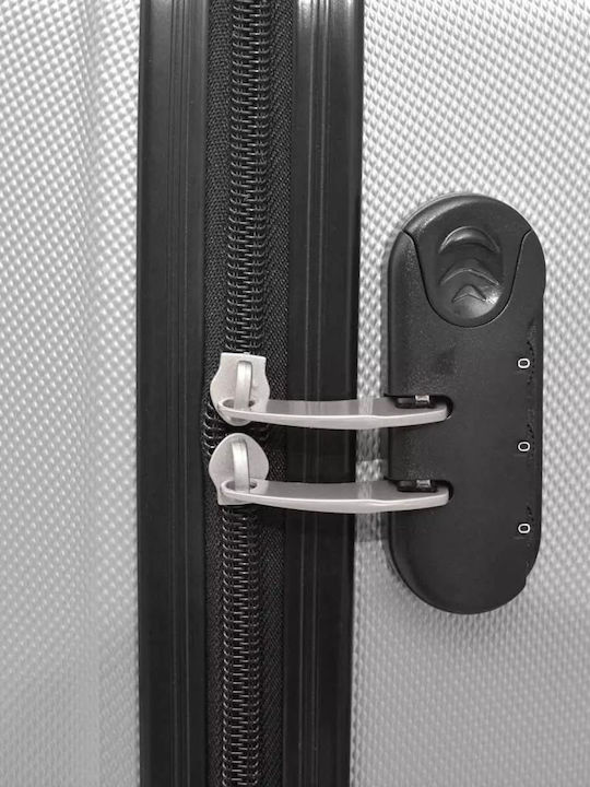 vidaXL Travel Suitcases Hard Silver Max Height 76cm with 4 Wheels Set of 4