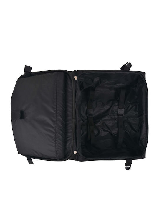 vidaXL Travel Suitcase Cabin Fabric Black with 2 Wheels Height 43cm