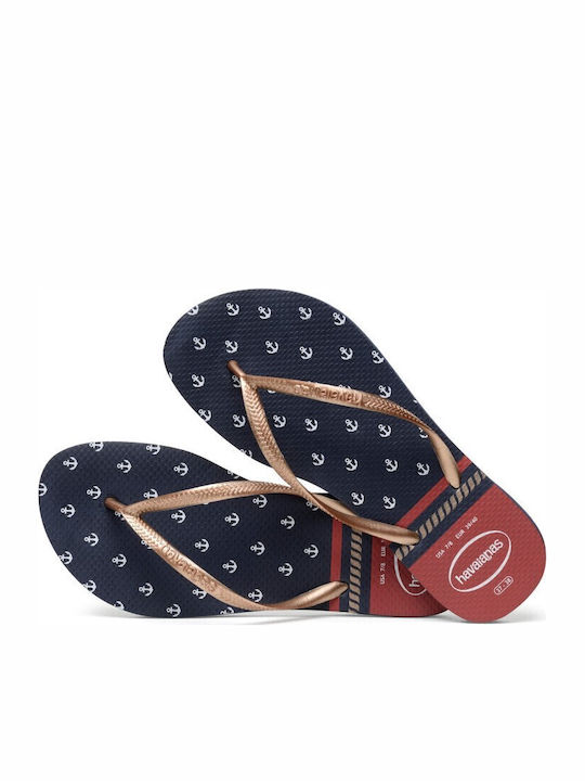 Παιδικές Σαγιονάρες Flip Flops Χρυσές Slim Nautical