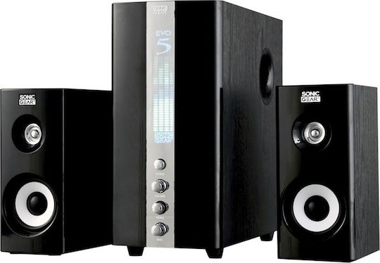 Sonic Gear Evo 5 Pro Ασύρματα Ηχεία Υπολογιστή 2.1 με Bluetooth και Ισχύ 34W σε Μαύρο Χρώμα