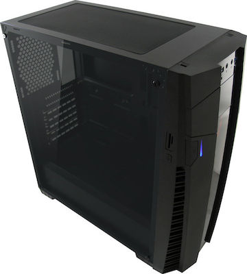LC-Power Gaming 992B Solar Flare Midi Tower Κουτί Υπολογιστή με Πλαϊνό Παράθυρο και RGB Φωτισμό Μαύρο