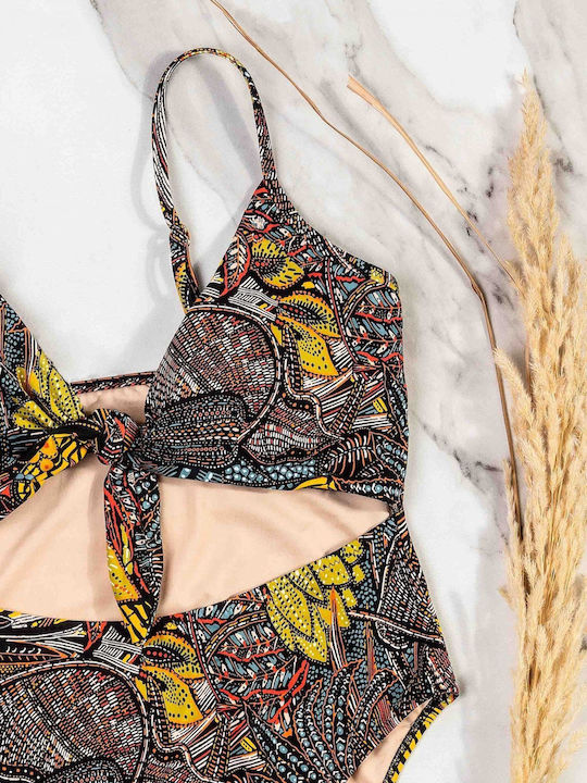 One-Piece Swimsuit with Cutouts