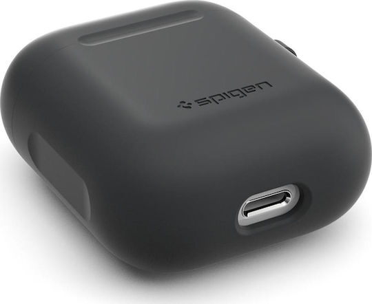 Spigen Silicone Case Case Silicone with Hook Charcoal for Apple AirPods 1 / AirPods 2