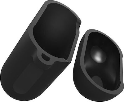 Spigen Silicone Case Калъф Силикон с кука в Черно цвят за Apple AirPods 1 / AirPods 2